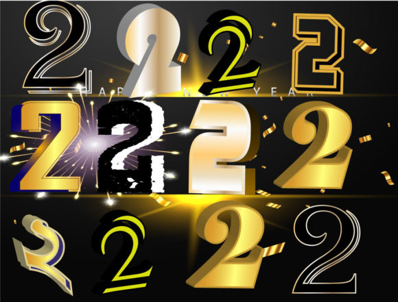 2022 New Year Editable 3D Text Effect