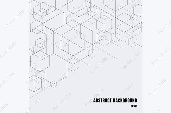 3D Boxes Black Lines Geometric Patterns