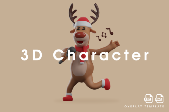 3D Christmas Deer Cartoon Sing a Song