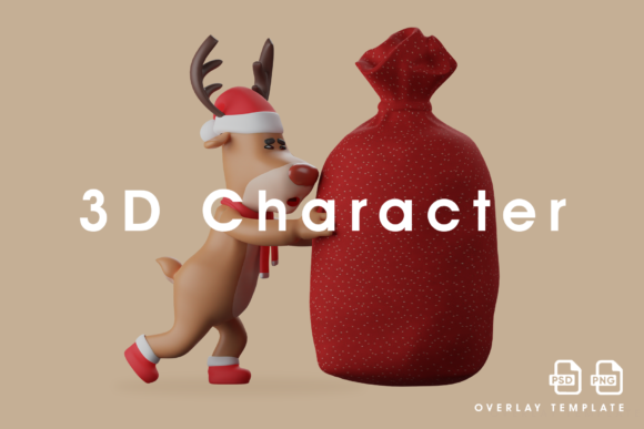 3D Christmas Deer Pushing a Big Red Sack: A Festive Design Trend with Meaning and Marketing Power