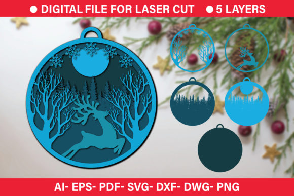 3D Christmas Paper Cut SVG File