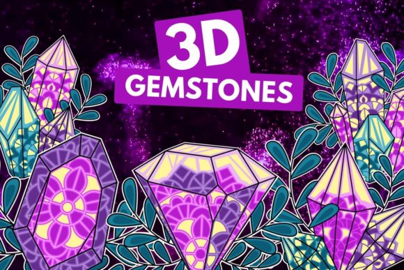3D Gemstones SVG Bundle