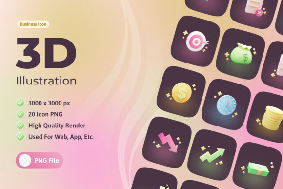 3D Icon Business and Finance