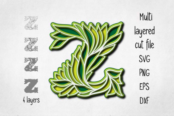 3D Layered Alphabet Letter Z