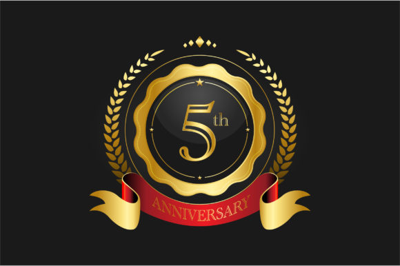 5th Anniversary 3D Badge Illustration