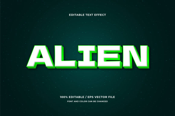 Alien 3D Editable Stylish Text Effect