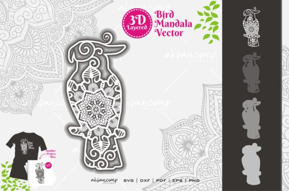 Bird Mandala 3D Layered 14