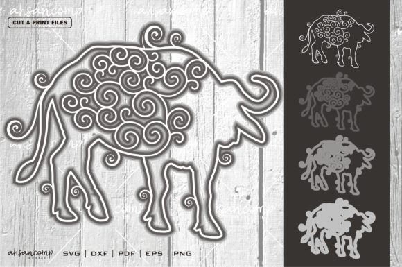 Buffalo Mandala Vector 3D Layered 5: Precision, Depth, and Purposeful Design