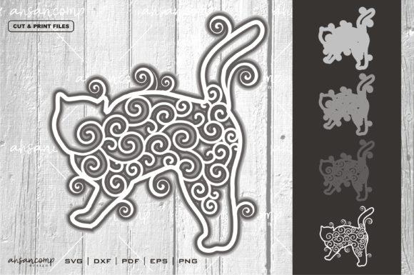 Cat Mandala Vector 3D Layered 3: A Precision Asset for Creative Execution and Visual Workflow Integration