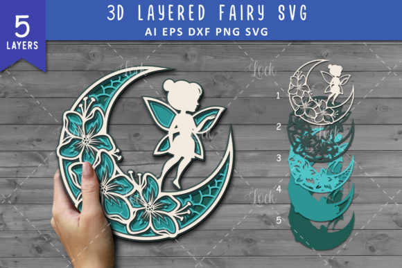 Crescent Moon and Fairy 3D Layered: A Distinctive Approach to Decorative Dimensionality