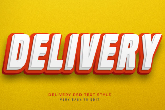 Delivery 3D Text Effect Mockup PSD