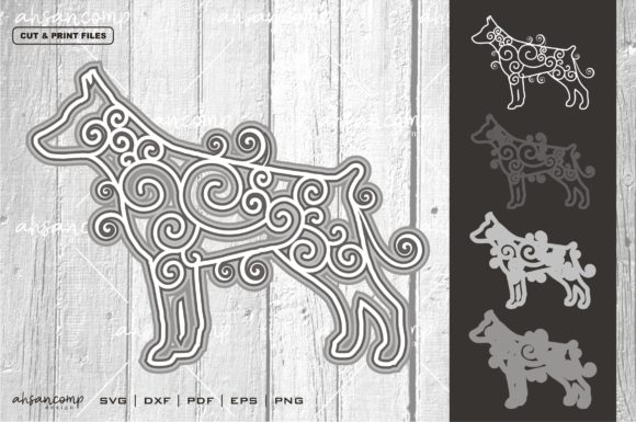 Dog 1 Vector SVG 3D Layered Design