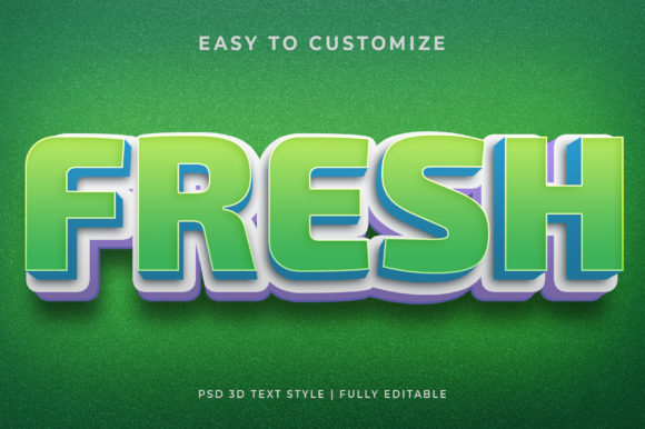 Fresh 3D Text Style Effect PSD