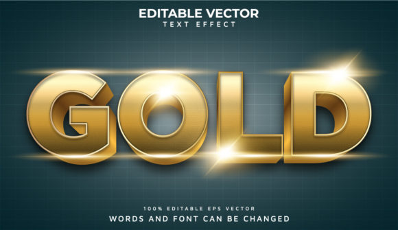 Gold Editable Text Effect 3D