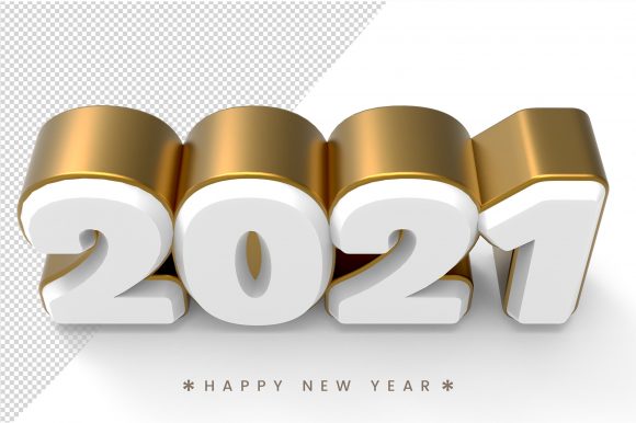 Gold Happy New Year 2021 3D Text: When Dimensional Elegance Meets Seasonal Design