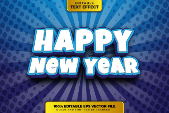 Happy New Year 3D Editable Text Effect