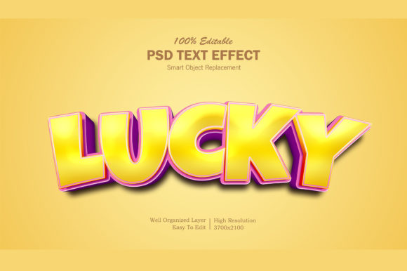 Lucky Editable PSD 3D Text Effect