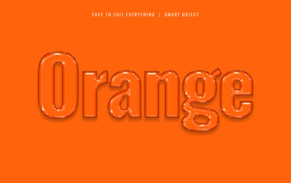 Orange 3D Jelly Oily Style Text Effect