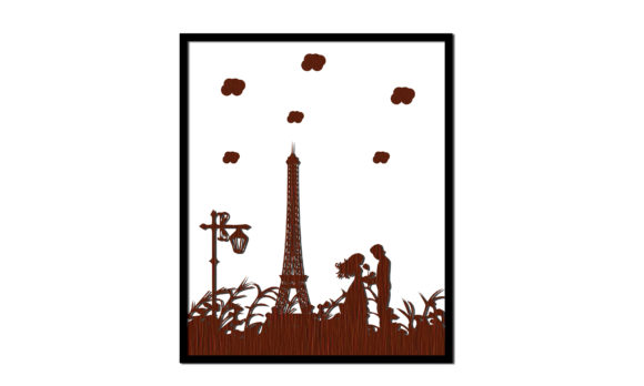Paris Paper Cut 3D Love Couple: A Refined Visual Asset for Thoughtful Design Projects
