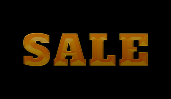 Sale Golden Color 3D Text Effect