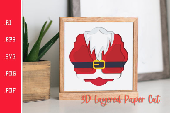 Santa Suits: 3D Layered Paper Cut SVG