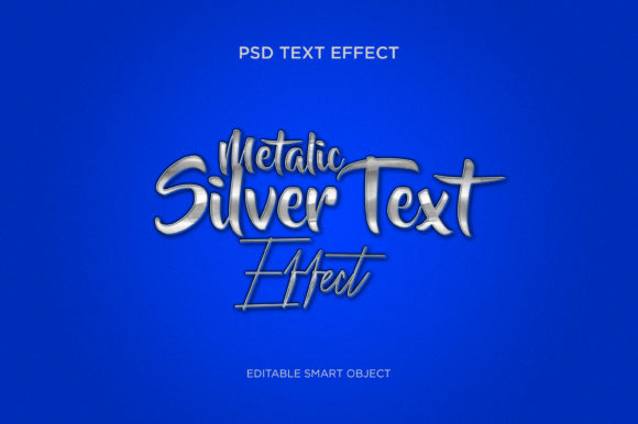 Silver Metallic Metal 3D Text Effect