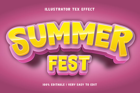 Summer Fest 3D Text Effect Mockup PSD