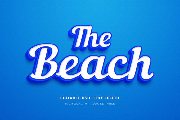 The Beach Editable 3D Text Style Effect: Bring Coastal Clarity and Creative Control to Your Designs