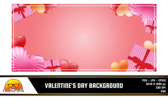 Valentine’s Day Background: 3D Heart Gift