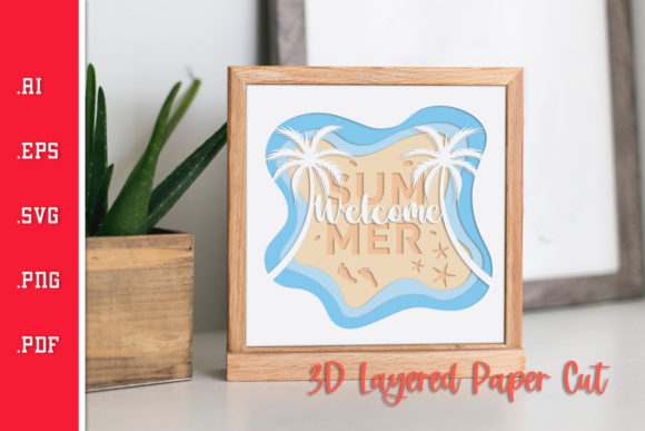 Welcome Summer – 3D Layered Paper Cut