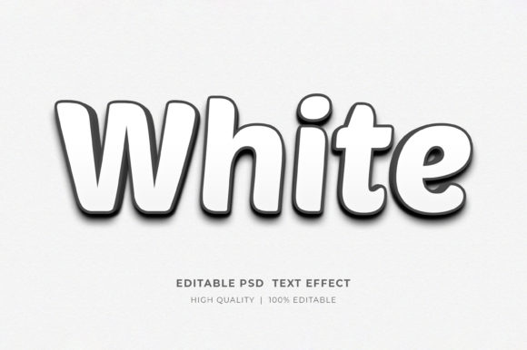 White Editable 3D Text Style Effect